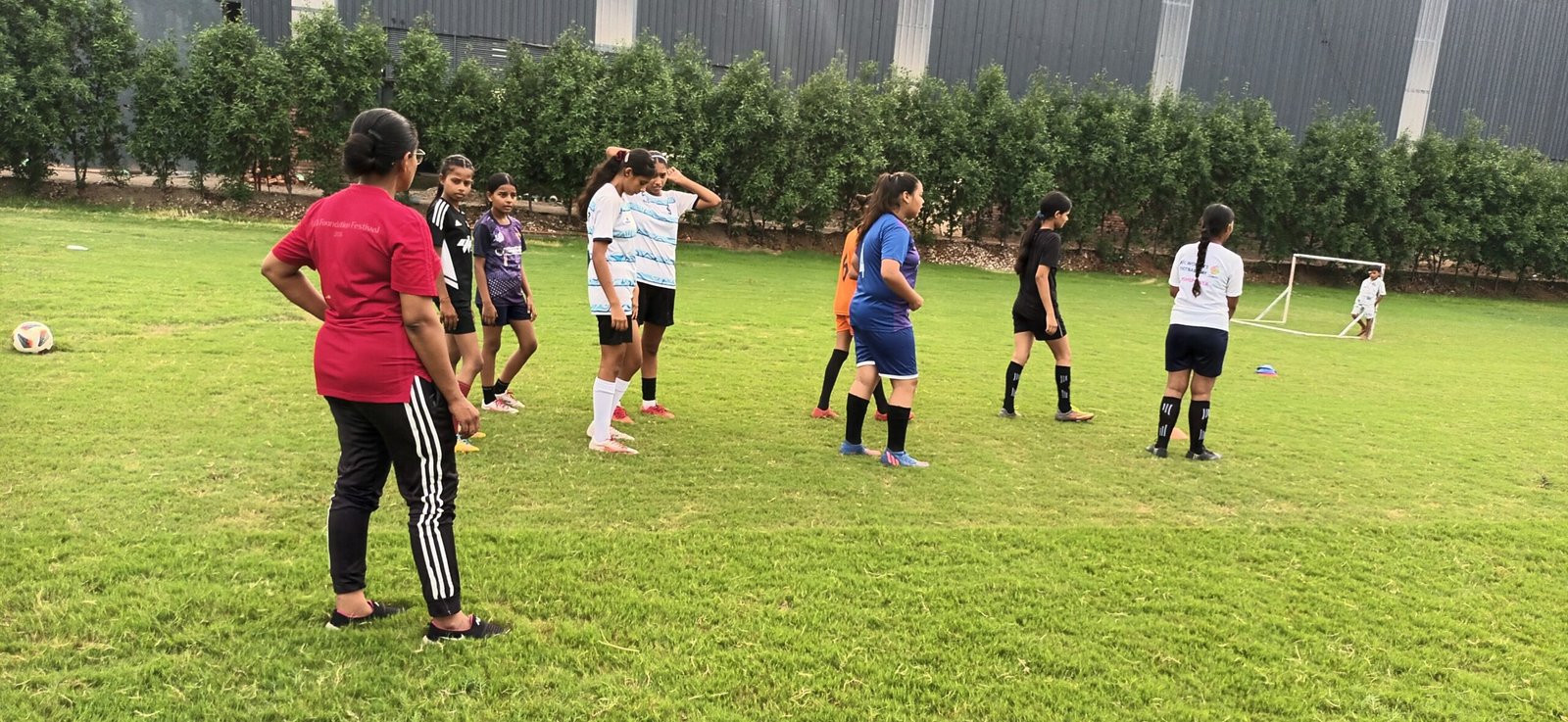 Young girls in rural Punjab taking to football