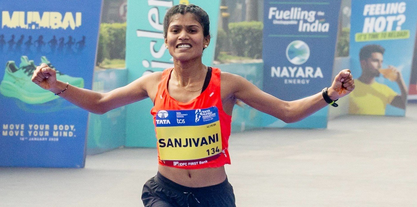 Read more about the article Maharashtra track specialist Sanjivani Jadhav a cautious Mumbai marathon winner